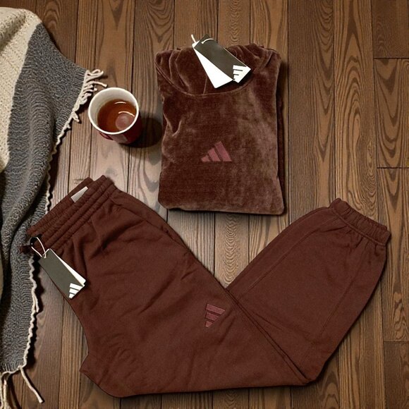 NWT 2 PC SIZE M MEDIUM HOODIE SWEATSHIRT AND JOGGERS MATCHING OUTFIT ADIDAS - Picture 2 of 5